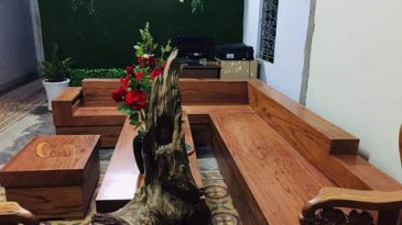 sofa gỗ hương nguyên khối