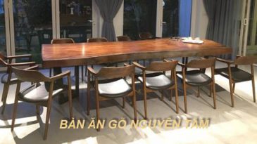 Bàn ăn gỗ nguyên tấm đẹp tại Goxin