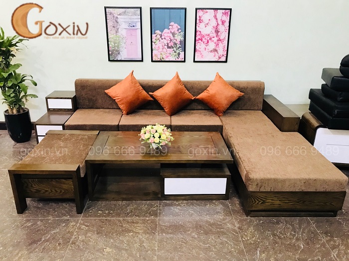 sofa gỗ góc L gx08