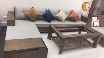 Sofa gỗ chữ L
