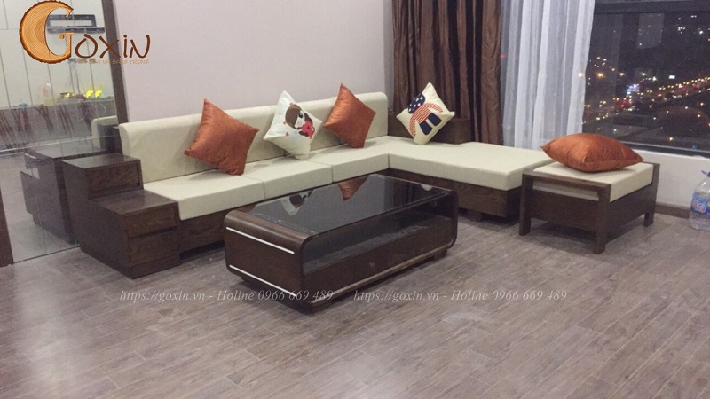 Sofa gỗ sồi nga màu óc chó