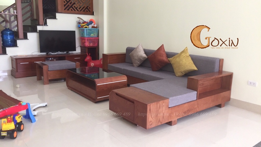 Sofa gỗ góc L đẹp