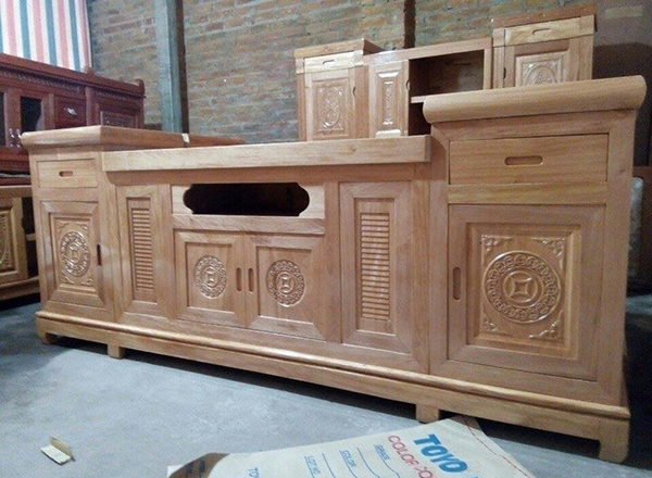 Mẫu kệ tivi gỗ sồi hiện đại