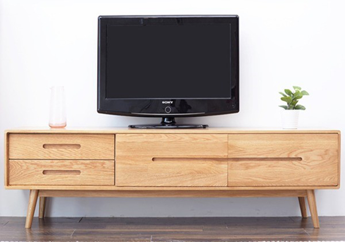 Mẫu kệ tivi gỗ sồi mới lạ độc đáo năm 2021